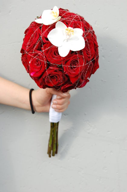rød brudebukett